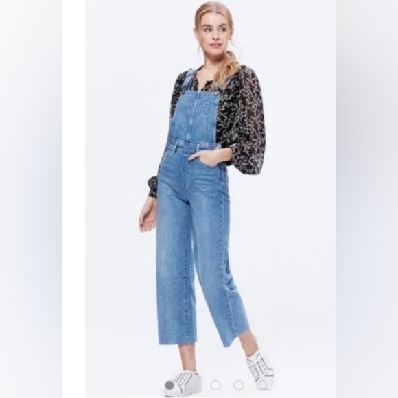 PAIGE Blue Denim Wide-Leg Women's Overalls - Picture 2 of 14